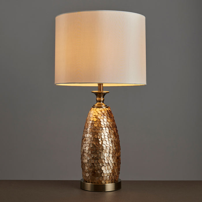 Dahlia Antique Brass Table Lamp