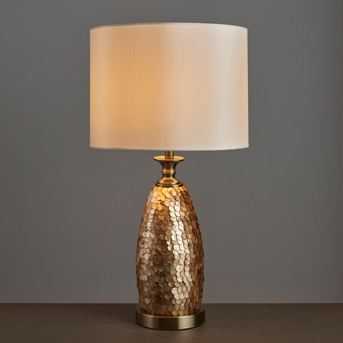 Dahlia Antique Brass Table Lamp