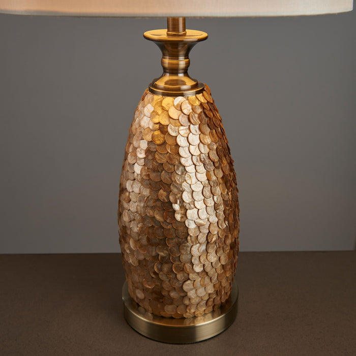 Dahlia Antique Brass Table Lamp