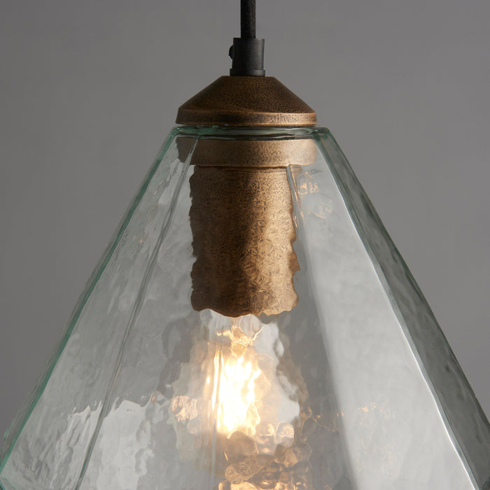 Ebbe Antique Gold Single Pendant Ceiling Light With Glass Shade