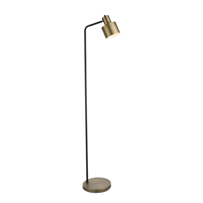 Mayfield Floor Lamp in Antique Brass & Matt Black