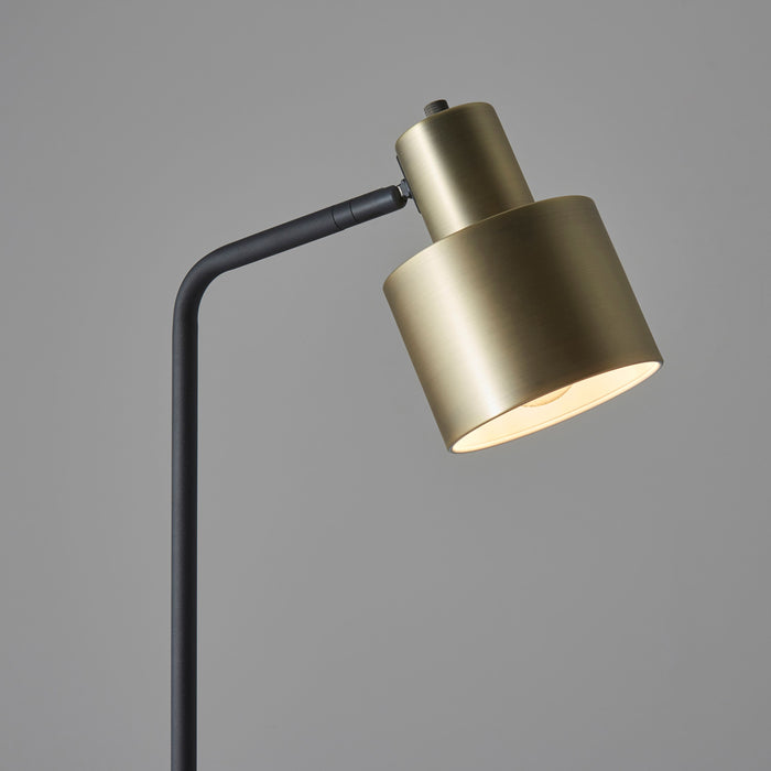 Mayfield Floor Lamp in Antique Brass & Matt Black