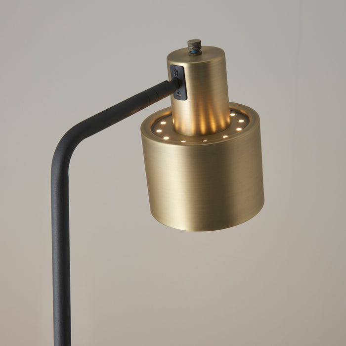 Mayfield Floor Lamp in Antique Brass & Matt Black