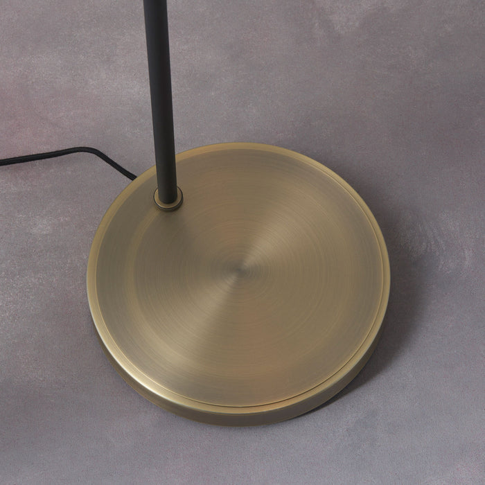 Mayfield Floor Lamp in Antique Brass & Matt Black