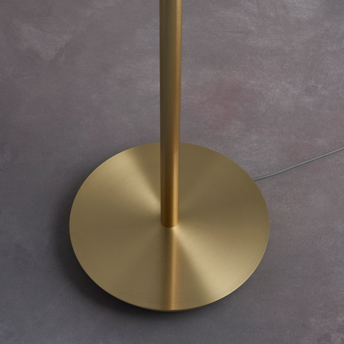 Fraser Brushed Gold Floor Lamp With Natural Shade