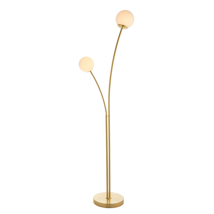 Bloom Brushed Brass Metal Floor Lamp