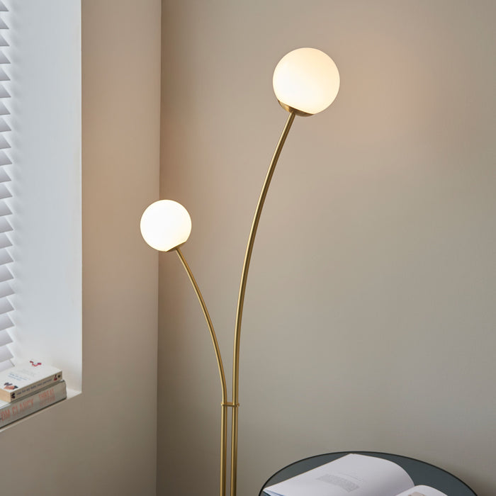 Bloom Brushed Brass Metal Floor Lamp