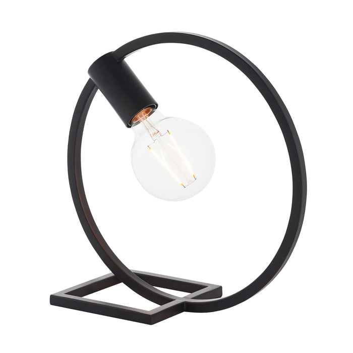 Black Metal Circle Table Lamp