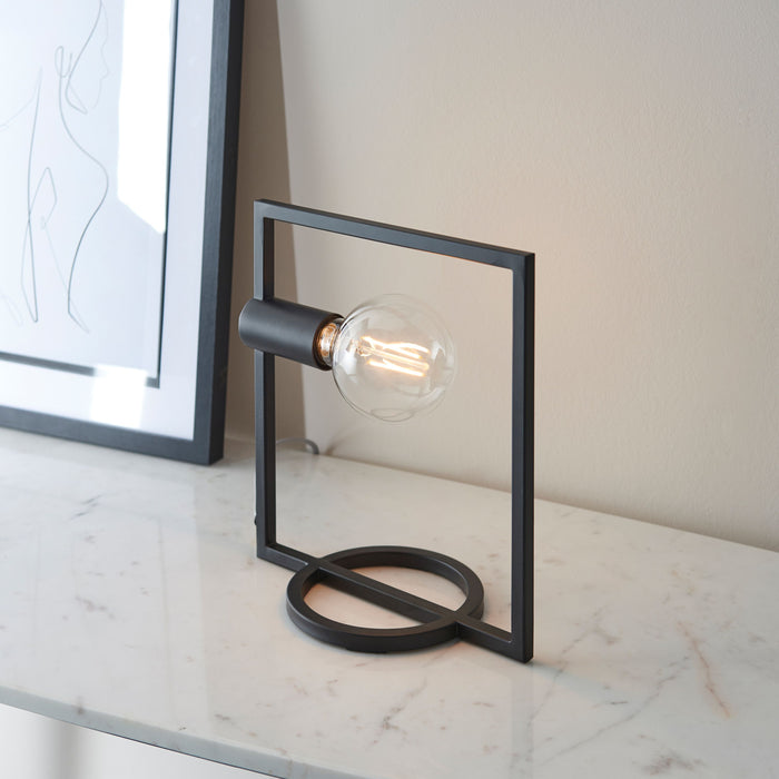 Black Metal Square Table Lamp