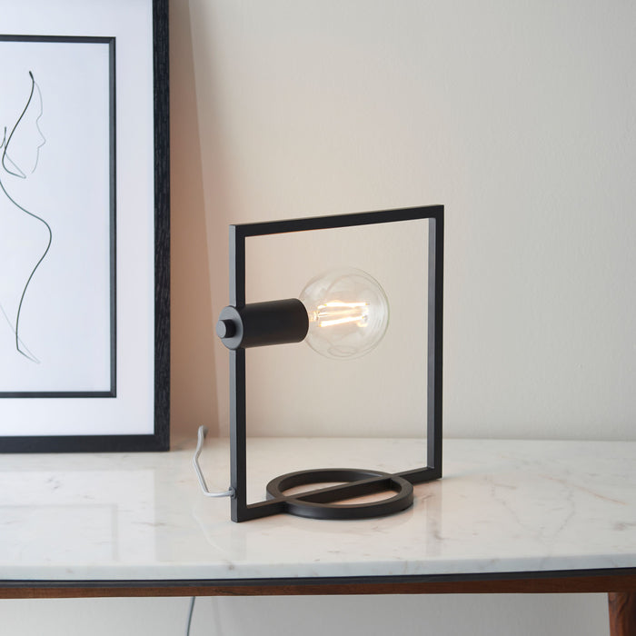 Black Metal Square Table Lamp