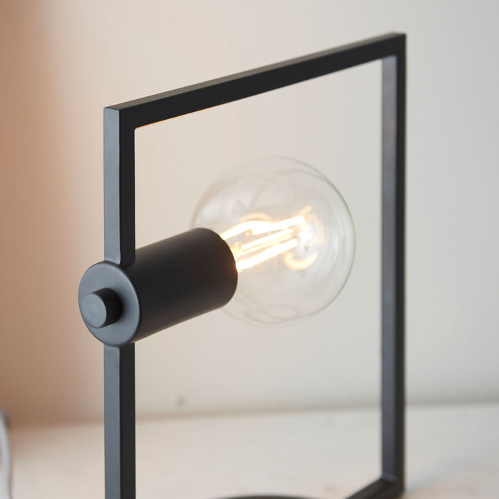 Black Metal Square Table Lamp