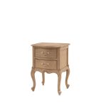 Bordeaux Weathered Ash French-Style Bedside Table with 2 Drawers