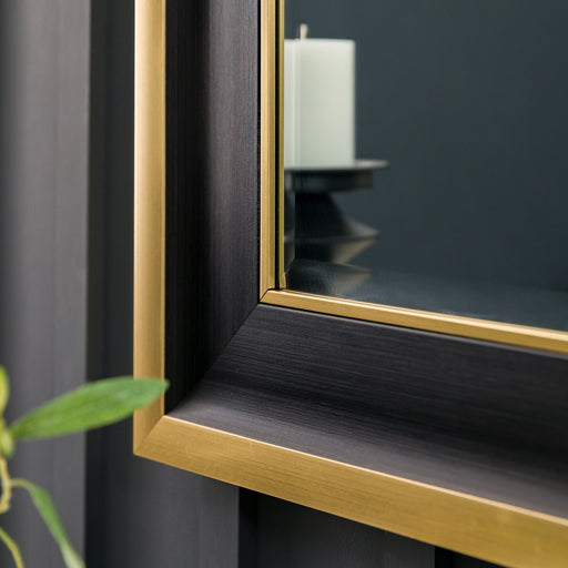 Modern Black & Gold Rectangular Wall Mirror – Sleek Frame & Elegant Design - Decor interiors