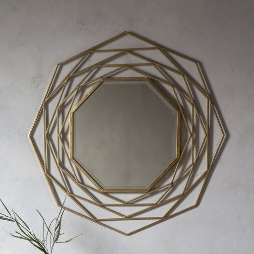 Luxurious Gold Geometric Wall Mirror – Modern Metal Frame & Unique Design - Decor interiors