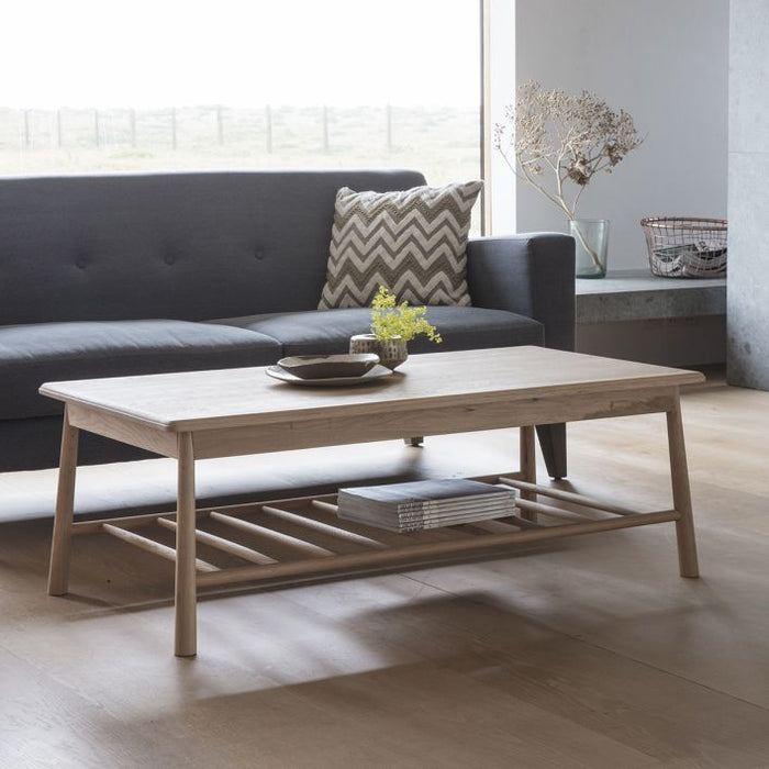 Clara Rectangle Coffee Table, Solid Oak