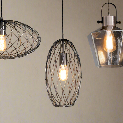 Industrial Style Cylindrical Metal Cage Pendant Light