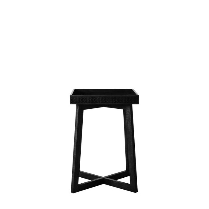 Marrakesh Black Mango Wood Side Table / Bedside Table