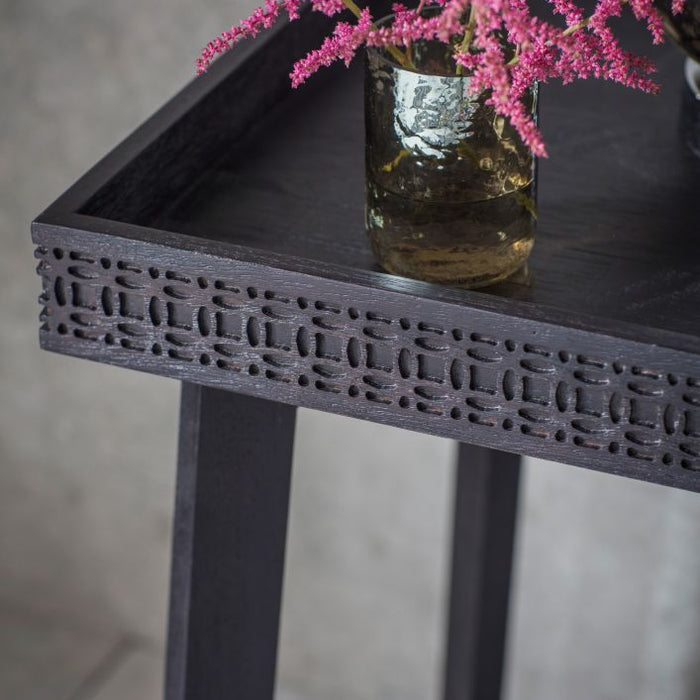 Marrakesh Black Mango Wood Side Table / Bedside Table