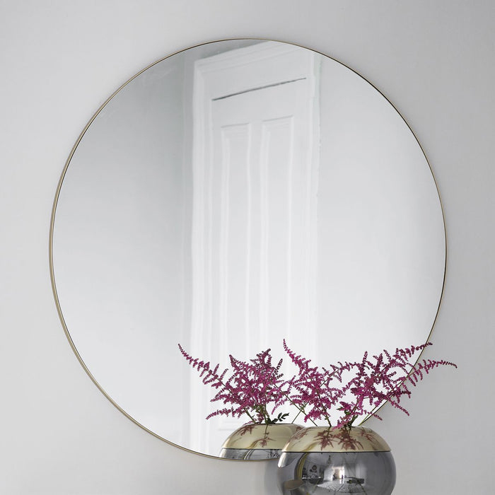 Stylish Round Champagne Wall Mirror – Elegant Design & Modern Finish - Decor interiors