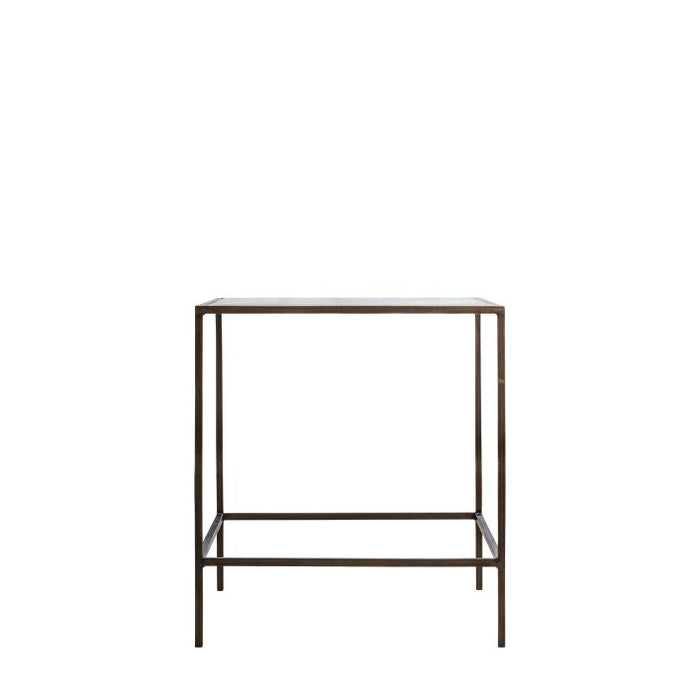 Amelia Bronze Metal & Glass Side Table - 55cm