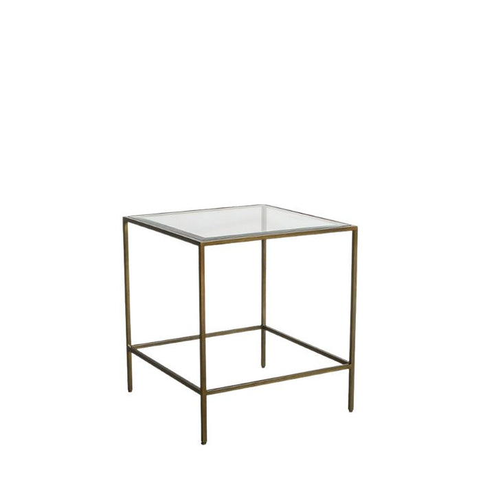 Amelia Bronze Metal & Glass Side Table - 55cm