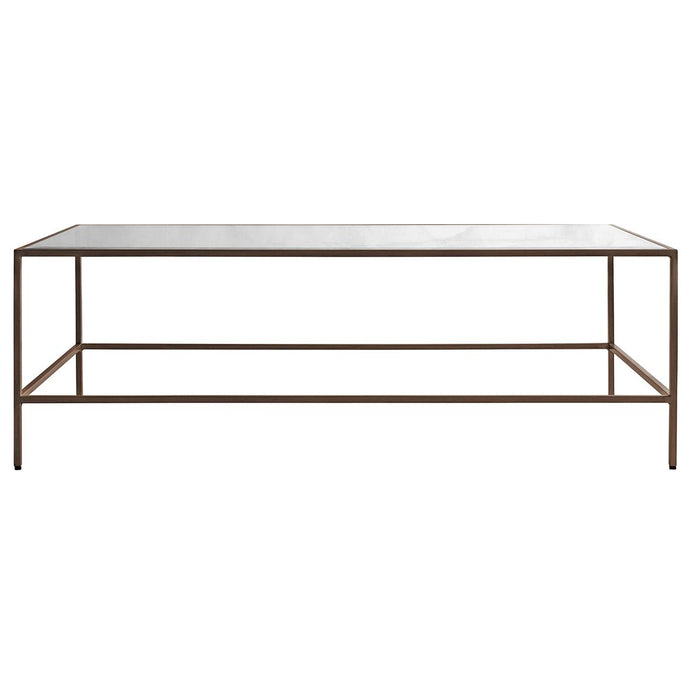 Amelia Bronze Metal Coffee Table With Clear Glass