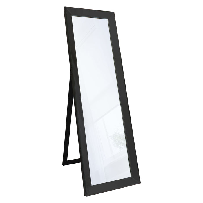 Veronica Wooden Floor Mirror In Black