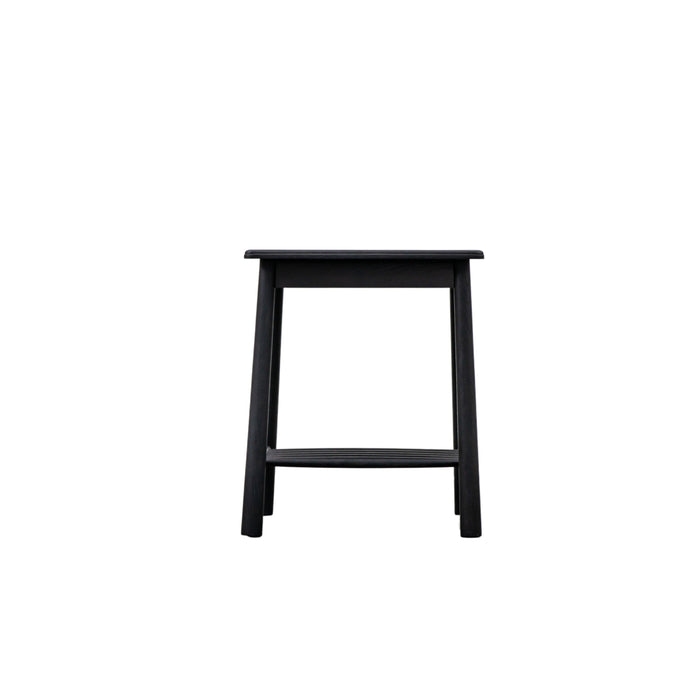 Ludovica Side Table, Black Solid Oak, Square Top