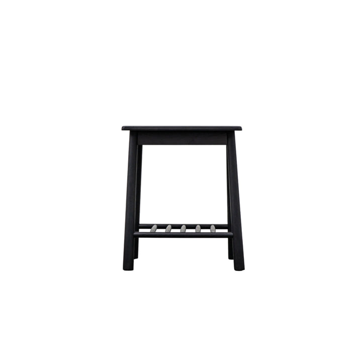 Ludovica Side Table, Black Solid Oak, Square Top