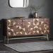 Martina Sideboard, Metal Legs, Mango Wood, Geometric Design, Gold