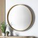 Elegant Walnut Round Wall Mirror – Wooden Frame & Timeless Design - Decor interiors