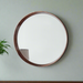 Sophisticated Walnut Round Wall Mirror – Wooden Frame & Timeless Design - Decor interiors