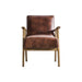 Vintage Brown Leather Armchair – Solid Wood Frame & Timeless Charm - Decor interiors