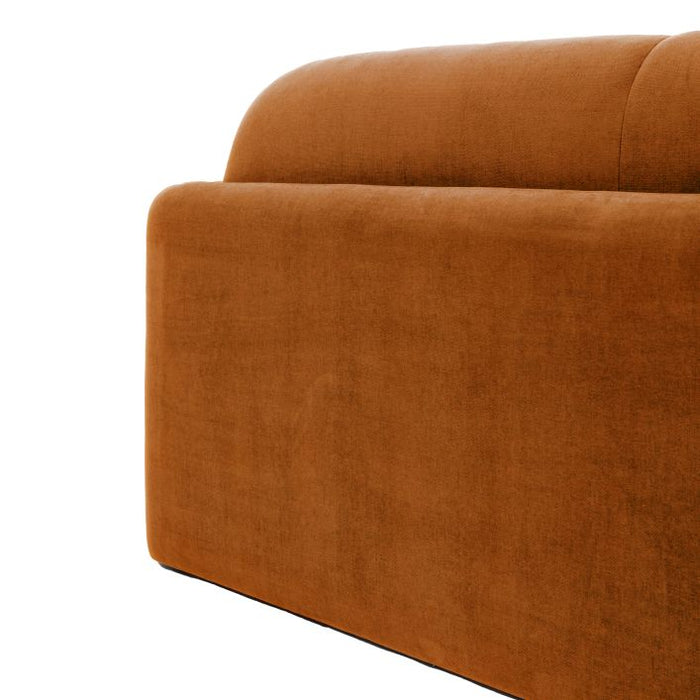 Brooklyn Modern 3 Seater Sofa in Amber Orange Fabric