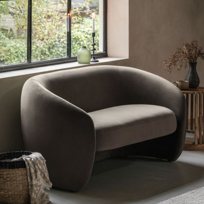 Florence 2-Seater Sofa in Espresso Fabric