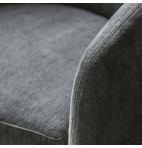 Modern Anthracite Grey Armchair with Ottoman – Pine Frame & Plush Fabric Upholstery  