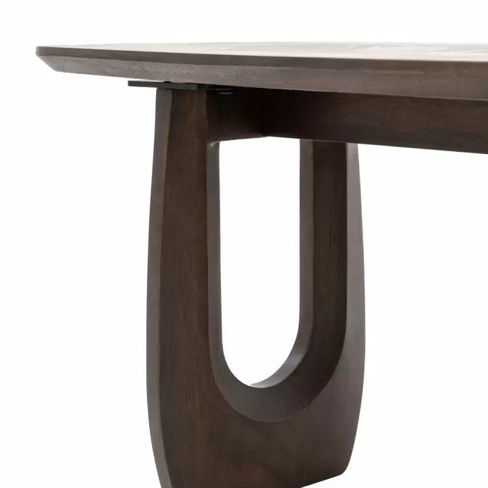 Havana Curved Dining Bench, Walnut Mango Wood