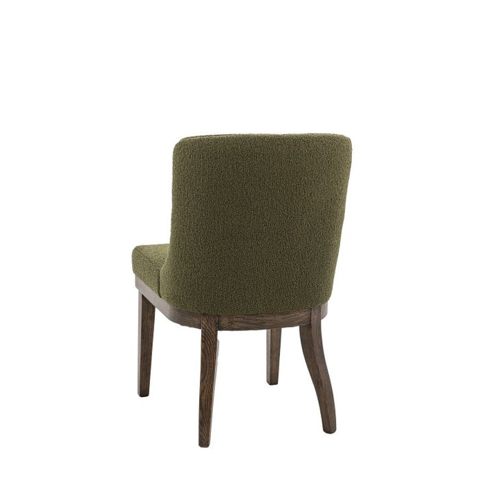 Elegant Green Upholstered Dining Chair – Solid Oak Frame & Padded Seat (Set of 2)