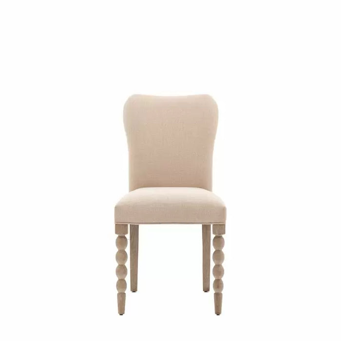 Arona Contemporary Dining Chair Cream Fabric Oak Legs