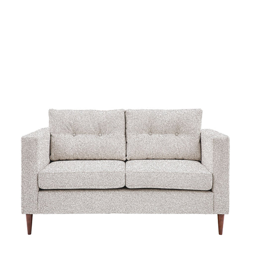 Devon 2-Seater Light Grey Fabric Sofa with Tapered Wooden Feet