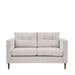 Devon 2-Seater Light Grey Fabric Sofa with Tapered Wooden Feet