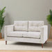 Devon 2-Seater Light Grey Fabric Sofa with Tapered Wooden Feet