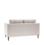 Devon 2-Seater Light Grey Fabric Sofa with Tapered Wooden Feet