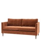 Charlesville Rust Fabric 3-Seater Sofa