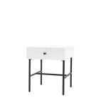 Weston Contemporary White Bedside Table with Drawer - Elegant Bedroom Accent