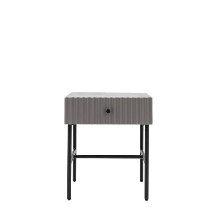 Weston Contemporary Grey Bedside Table with Drawer - Elegant Bedroom Accent