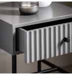 Weston Contemporary Grey Bedside Table with Drawer - Elegant Bedroom Accent