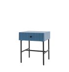 Weston Contemporary Blue Bedside Table with Drawer - Stylish Bedroom Accent