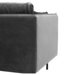 Chiswick 3 Seater Truffle Velvet Sofa with Black Metal Legs