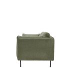 Chiswick 3 Seater Green Boucle Sofa with Black Metal Legs